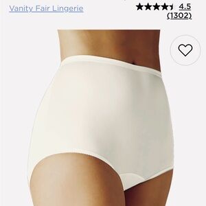 Vanity Fair Panties (NEW) Brief Size 8 XL Women’s (Inc 5 Pairs) #15712 Cream